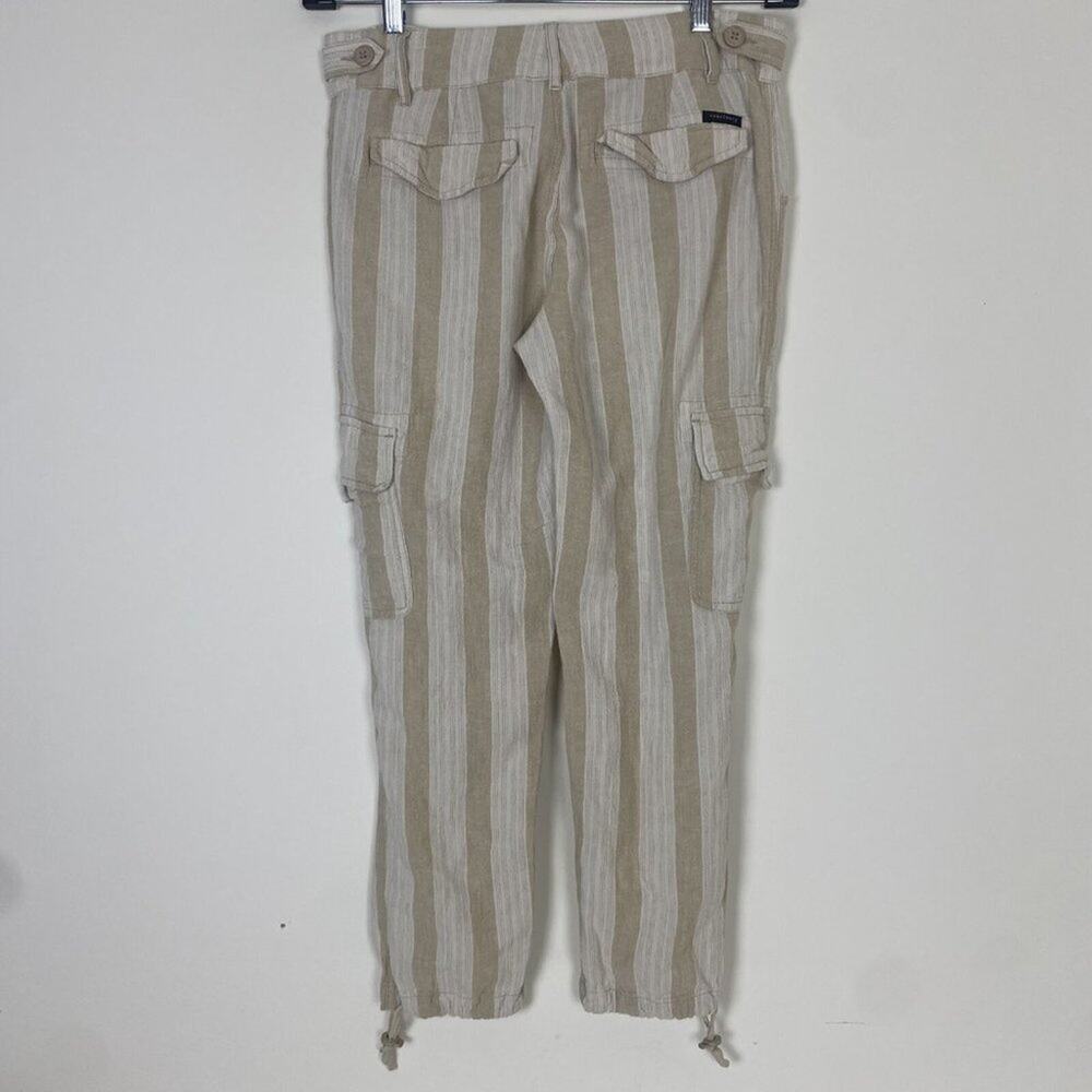 Sanctuary x Anthropologie Women's Beige White Linen Blend Cropped Pants Size 26 - Picture 4 of 7